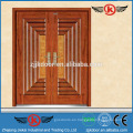 JK-AF9021 moderna de acero de madera blindada swing hoja doble puerta interior